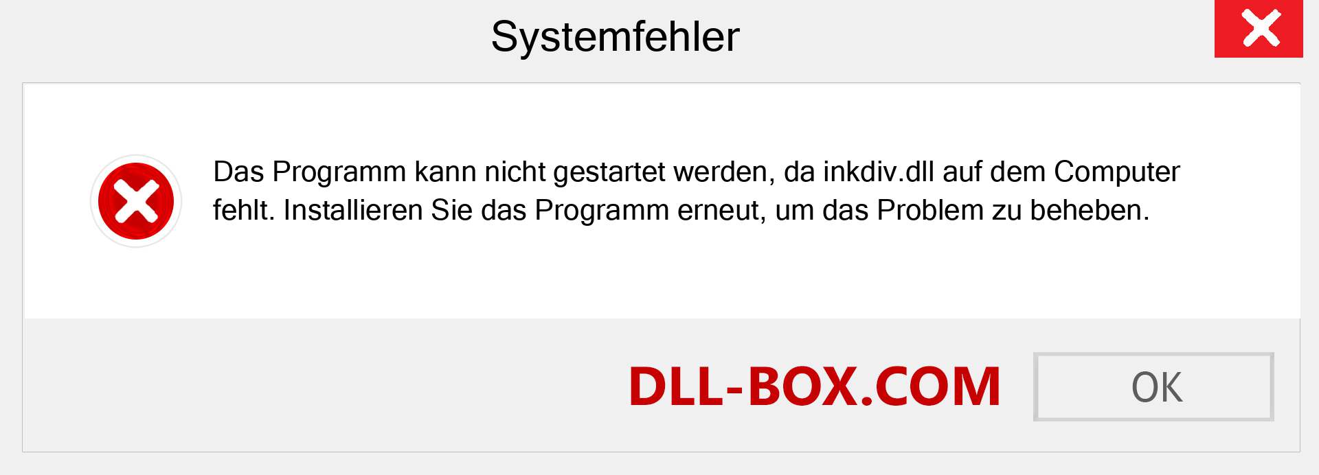 inkdiv.dll-Datei fehlt?. Download für Windows 7, 8, 10 - Fix inkdiv dll Missing Error unter Windows, Fotos, Bildern